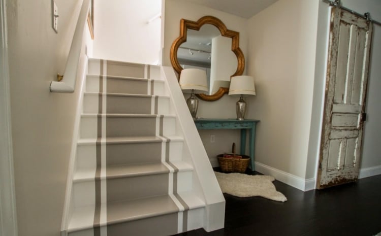 rénovation-escalier-étapes-photos-après-peinture-blanche-taupe