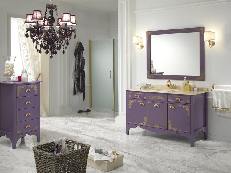salle-bain-baroque-mobilier-laqué-vioet-finition-plan-marbre-