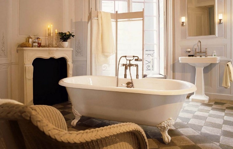 Salle de bain rétro carrelage, meubles et déco en 55 photos! Applique salle de bain vintage
