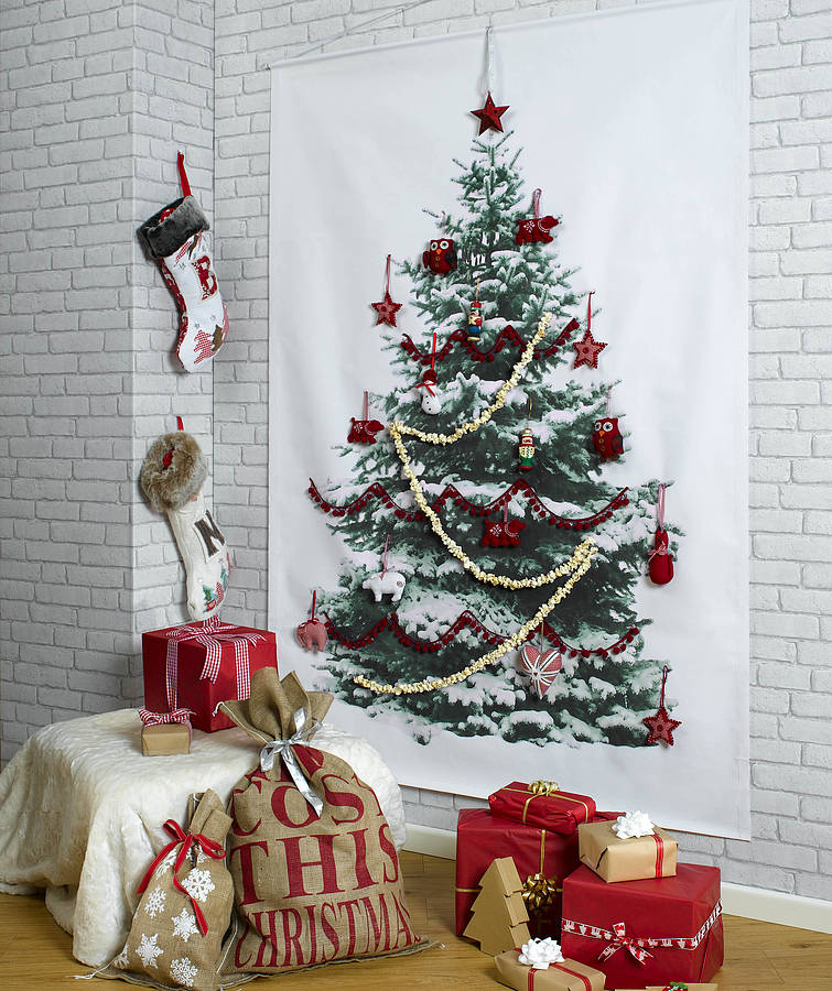 sapin-Noel-original-accrocher-mur-toile-imprimée-décorer