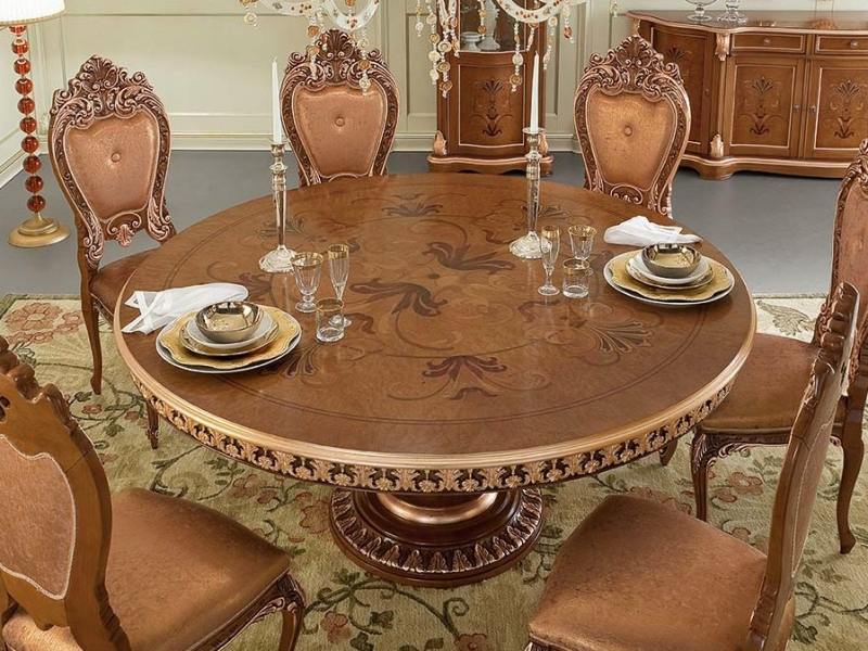 style-Louis-XV-table-manger-bois-exotique-mouluré-marqueterie-florale