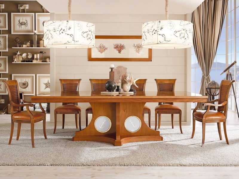 style-Louis-XV-table-manger-noyer-massif-chaises-tapissées-cuir