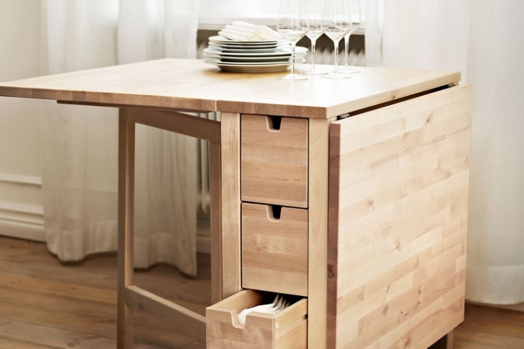 Table gain de place pliante, rabattable ou gigogne