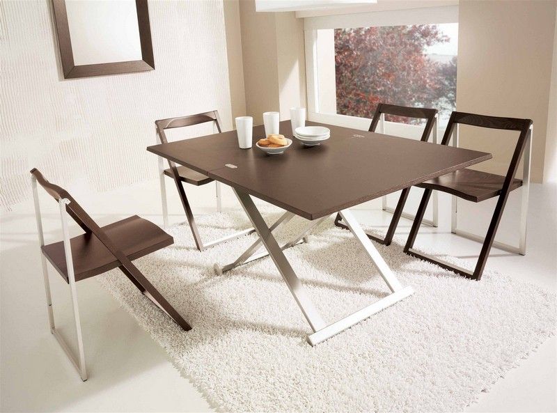 Table gain de place 55 idées pliantes, rabattables ou gigogne Pliante de cuisine table décor