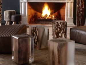 table de salon design exceptionnel tronc arbre cubes glace