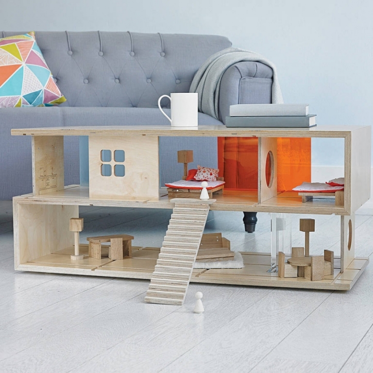 table de salon design unique maison poupée bois 2 étages