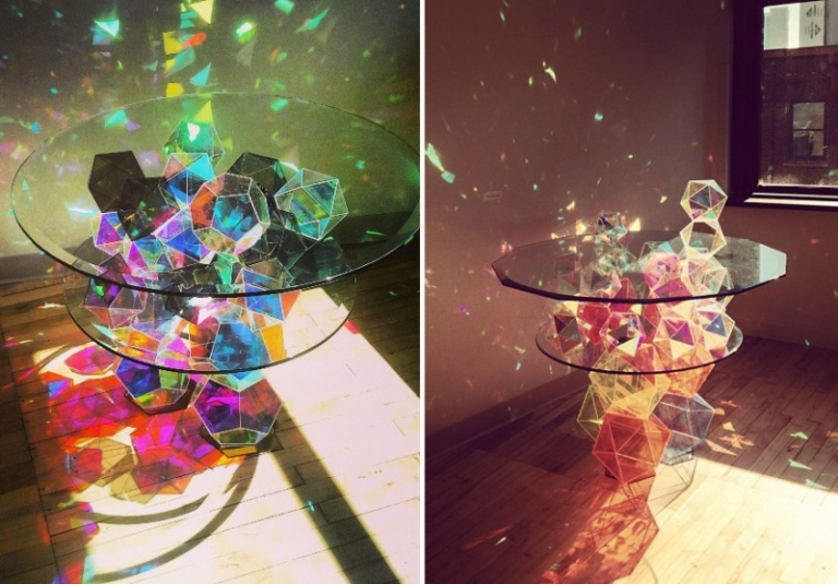 table-salon-design-verre-diamant-facette-effet-kaleidoscope
