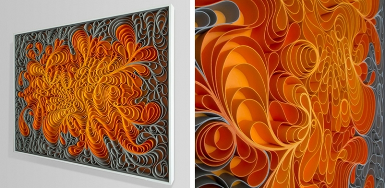 tableau-design-abstrait-orange-nuancé-gris-foncé