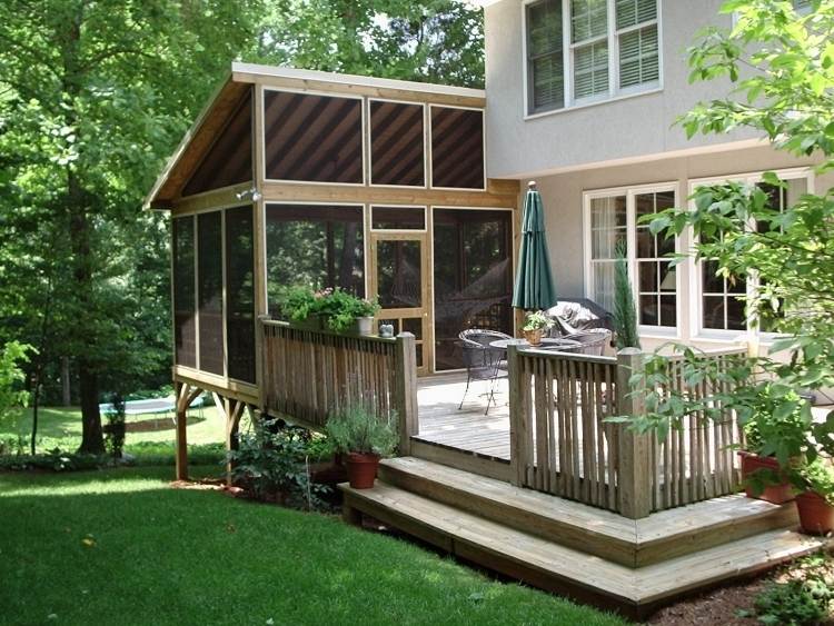 Véranda bois en 35 idées d'aménagement et décoration Piscine idées Véranda