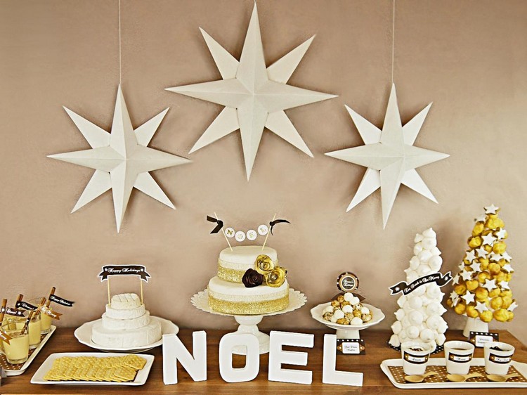étoile-Noël-papier-plié-3D-décoration-murale