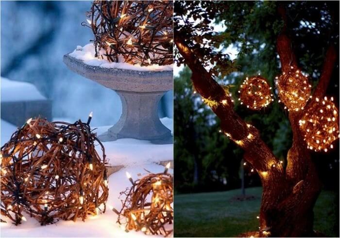 bricolage-hiver-Avent-boules-decoratives-branches-osier-guirlandes-lumineuses bricolage hiver
