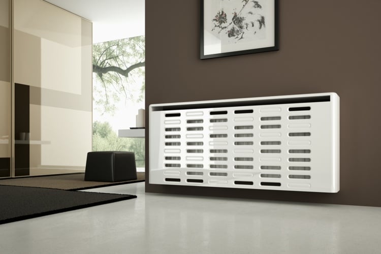 cache-radiateur-design-métal-blanc-murs-gris-tapis-assorti