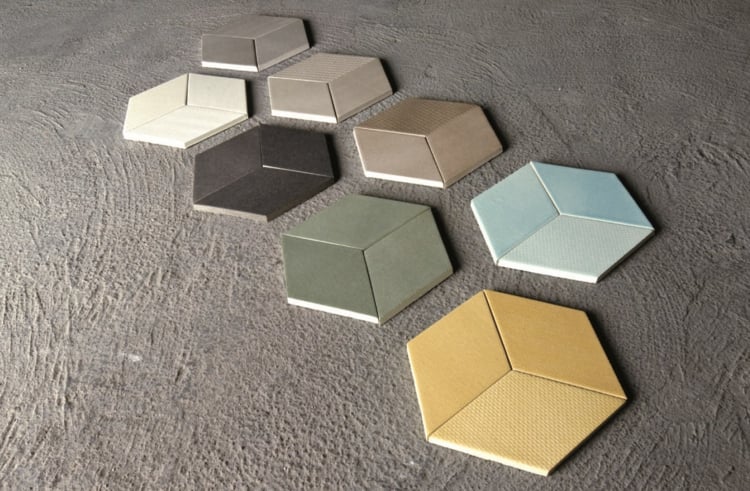carrelage hexagonal original forme cubes effet 3D