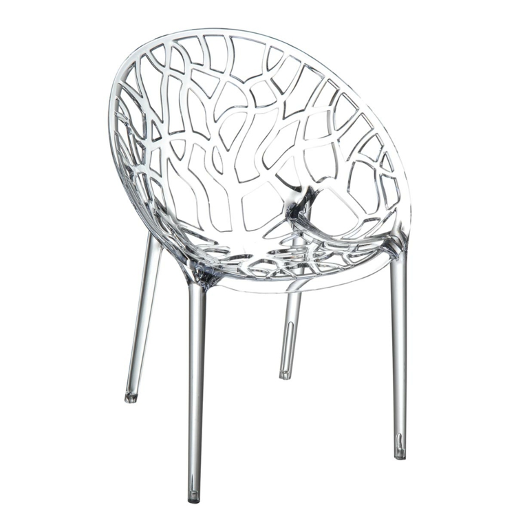 chaise-design-transparente-acrylique-coque-ajourée-simili-branches-arbre