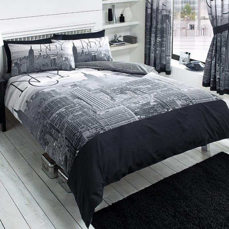 Chambre style new york, idées à thème londres et voyages! Noir Literie inspiration