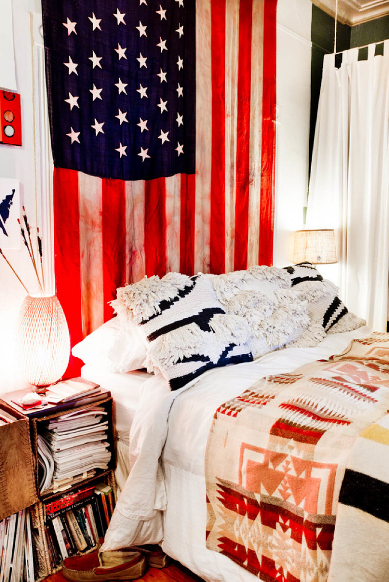 chambre-style-New-York-États-Unis-patriotique-drapeau-national