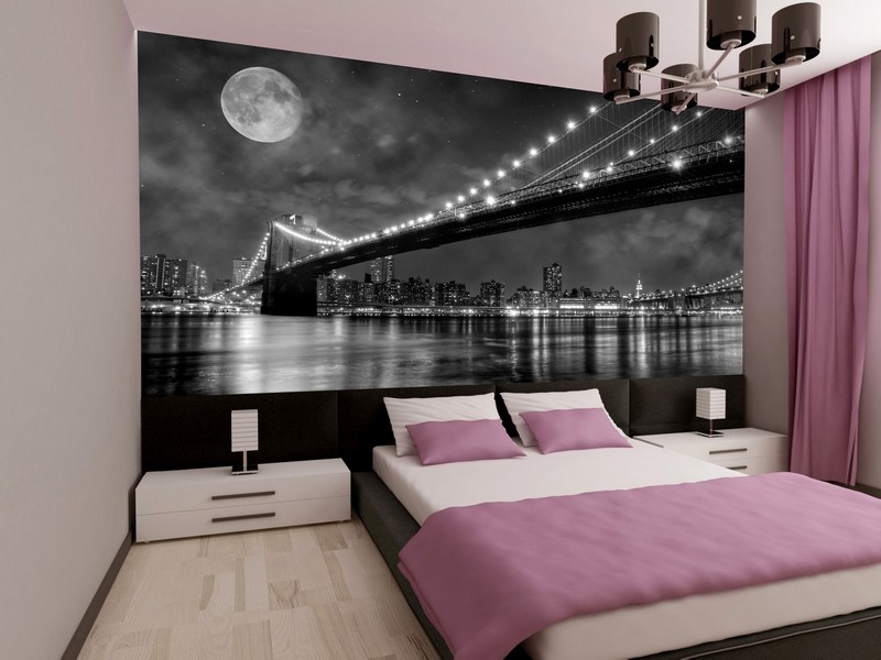 chambre-style-new-york-noir-blanc-parquet-massif-literie-blanc-rose-lustre