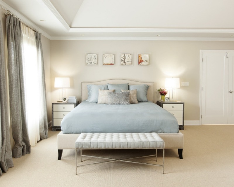 Chambre taupe pour un décor romantique et élégant ! Décor rideaux Lin