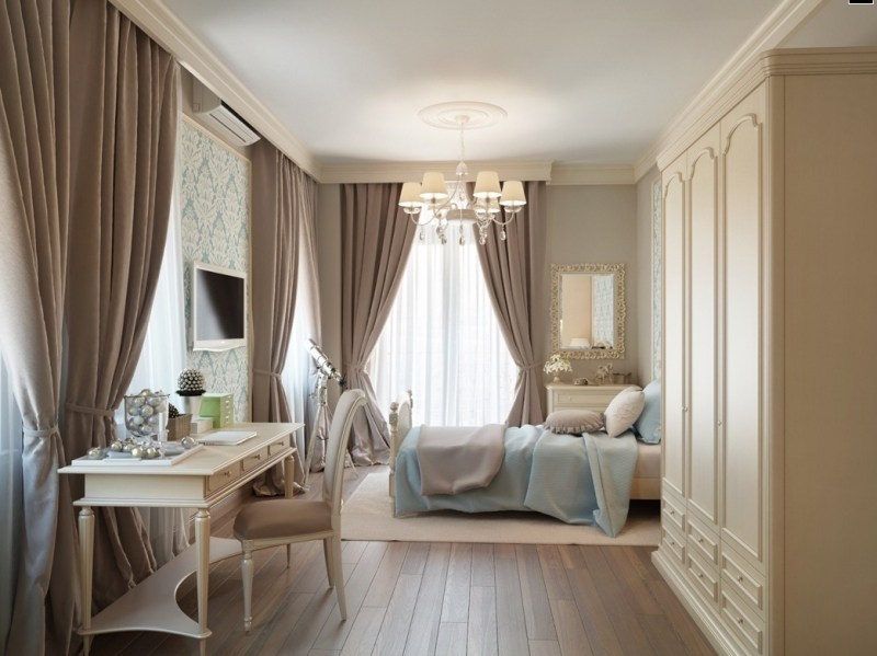 Chambre taupe pour un décor romantique et élégant ! Rideaux décor Scandinave