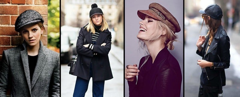 chapeau-femme-hiver-beret-gris-noir-pompon