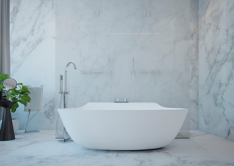 couleur-gris-appartement-carrelage-salle-bains-marbre-baignoire-ilot-blanche