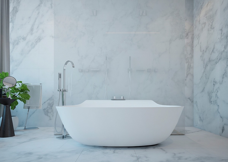 couleur-gris-appartement-carrelage-salle-bains-marbre-baignoire-ilot-blanche