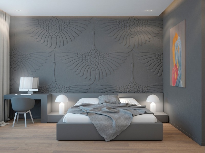 couleur-gris-appartement-chambre-grise-deco-murale-3d-tableau-bariole-meuble-bureau