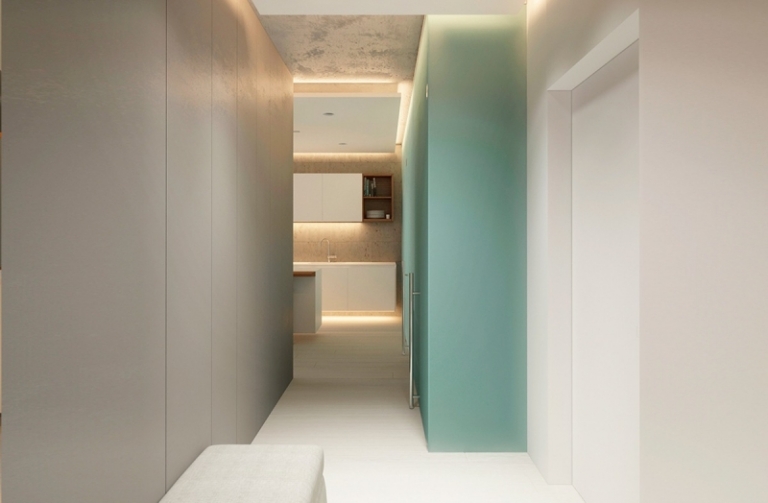 couleur-gris-appartement-murs-betonèpeinture-blanche-armoire-vert-menthe