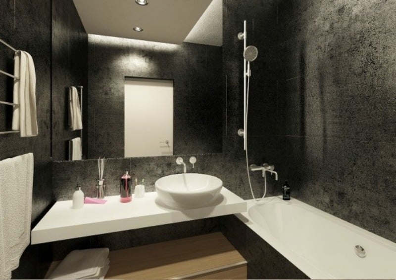 couleur-gris-appartement-salle-bains-gris-fonce-plan-vasque-blanc