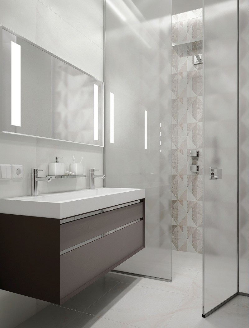 couleur-gris-appartement-salle-bains-porte-verre-douche-italienne couleur gris