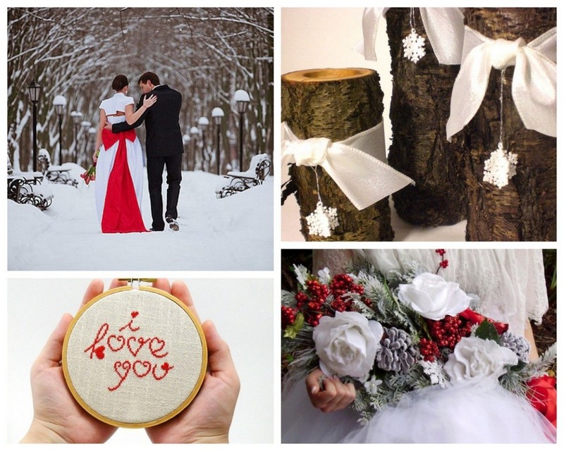 deco-mariage-hiver-troncs-arbre-porte-bougies-noeuds-blancs-bouquet-fleurs-blanches-baies-pommes-pin
