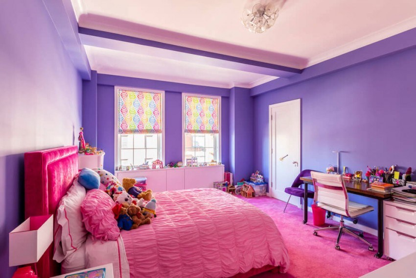 design-intérieur-coloré-chambre-violet-rose-nuancé