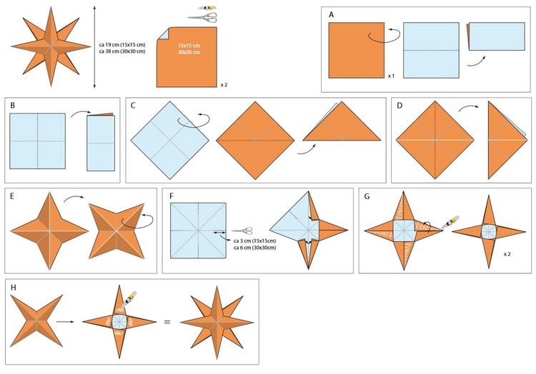 déco de Noël à faire soi-même étoile origami-étapes-faciles