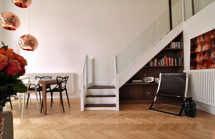Escalier bibliothèque pour tirer profit de chaque recoin à la maison Place Gain Escalier De Créatif