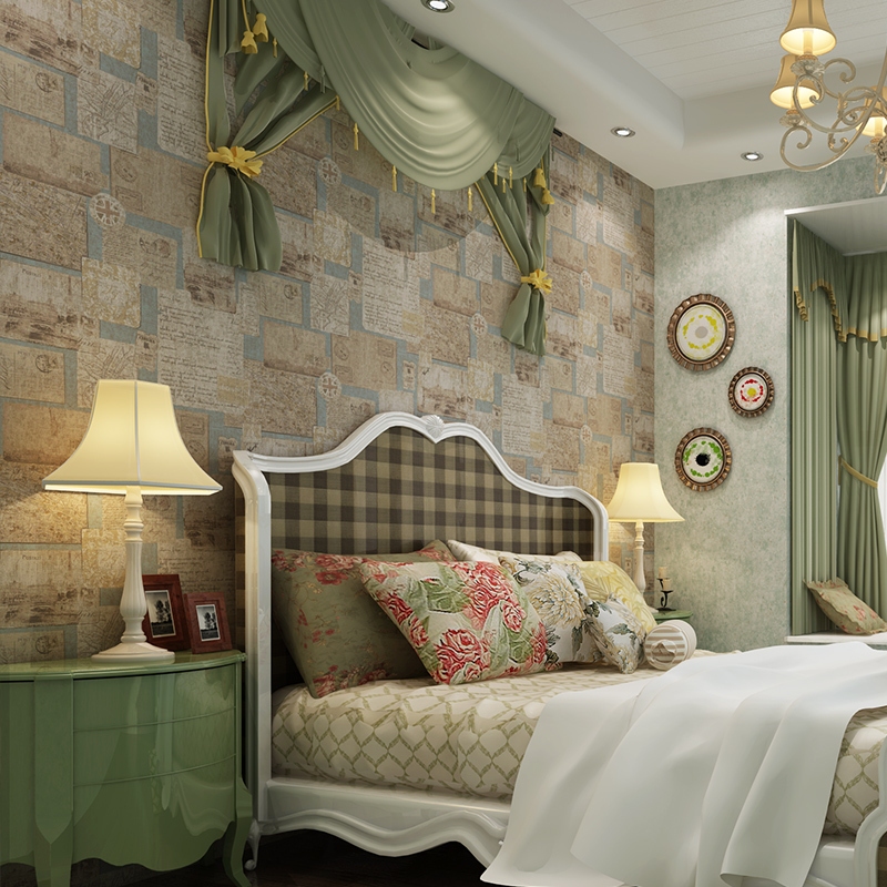 grand-poster-mural-chambre-coucher-romantique-style-vintage-américain