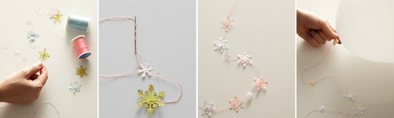 guirlande-noel-papier-mini-flocons-neige-jaune-rose-blanc guirlande de Noël en papier