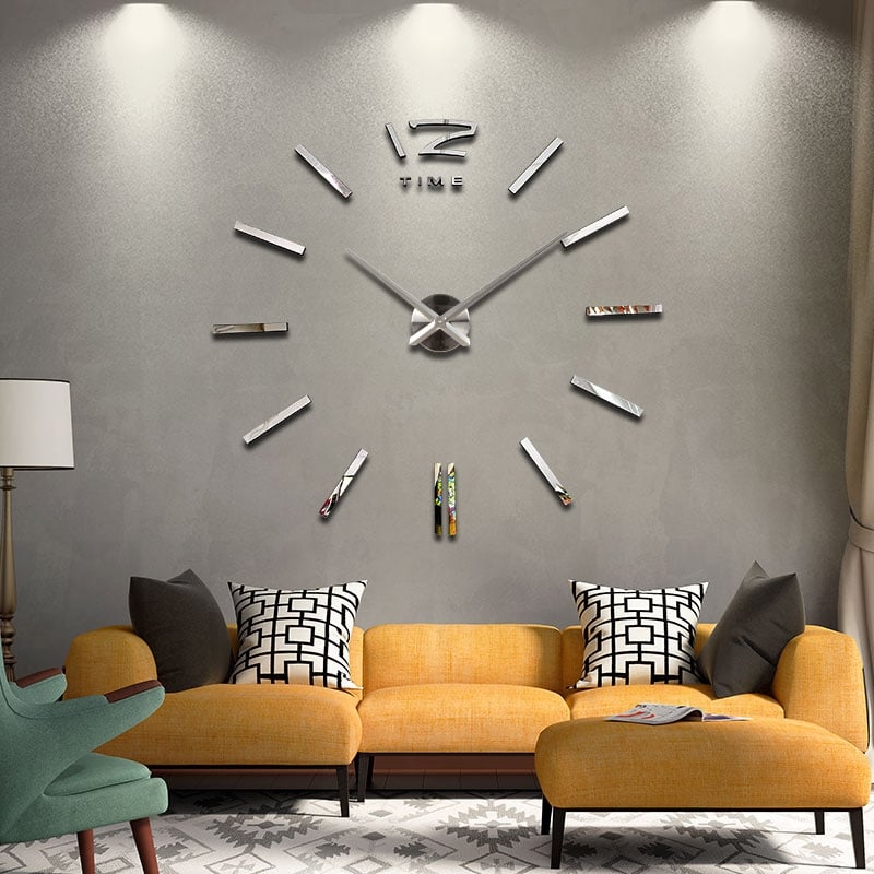 horloge-murale-design-original-surdimensionné-coller-mur-miroir