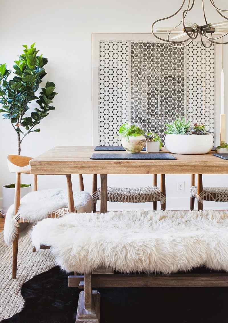 Idée déco salle à manger où la déco murale colorée prend vie