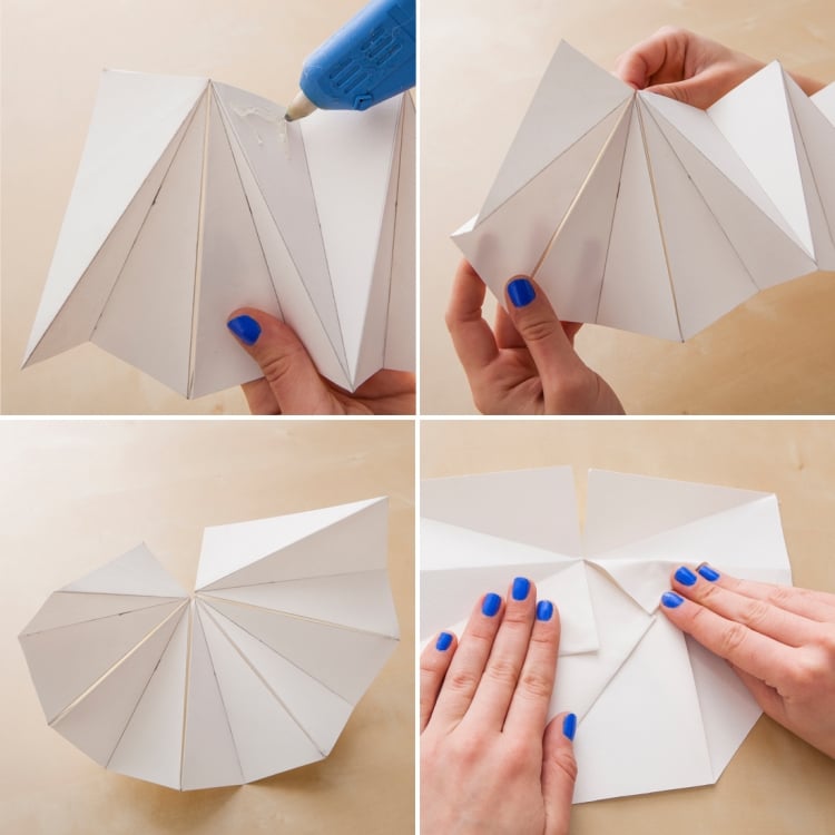 lampe-papier-origami-artisanale-pliage-collage-détail