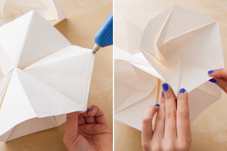 lampe-papier-origami-artisanale-processus-pliage-détail