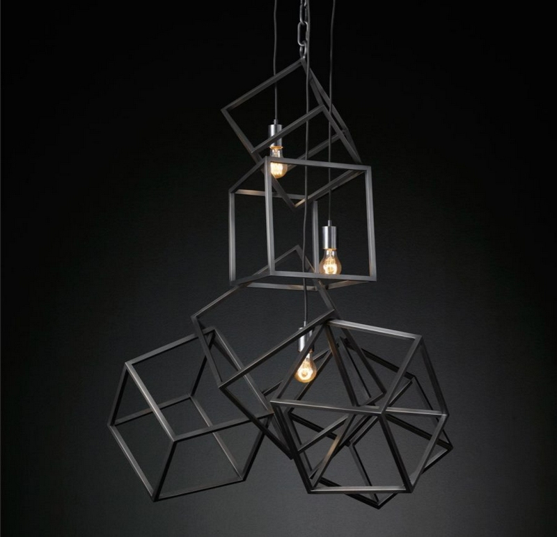 lampe-suspension-design-géométrique-cubes-RH-Modern