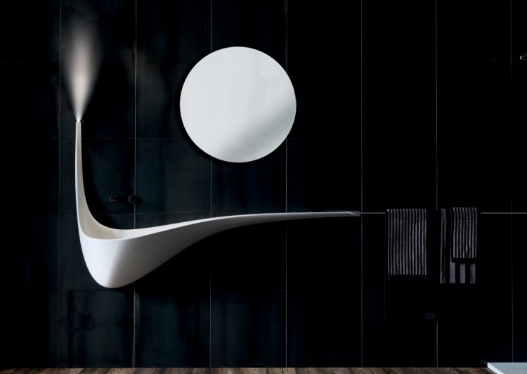 lavabo-design-original-forme-futuriste-éclairage-intégré-miroir-rond