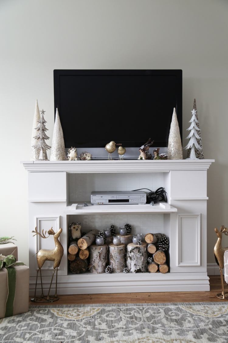 Manteau de cheminée décoratif fait maison