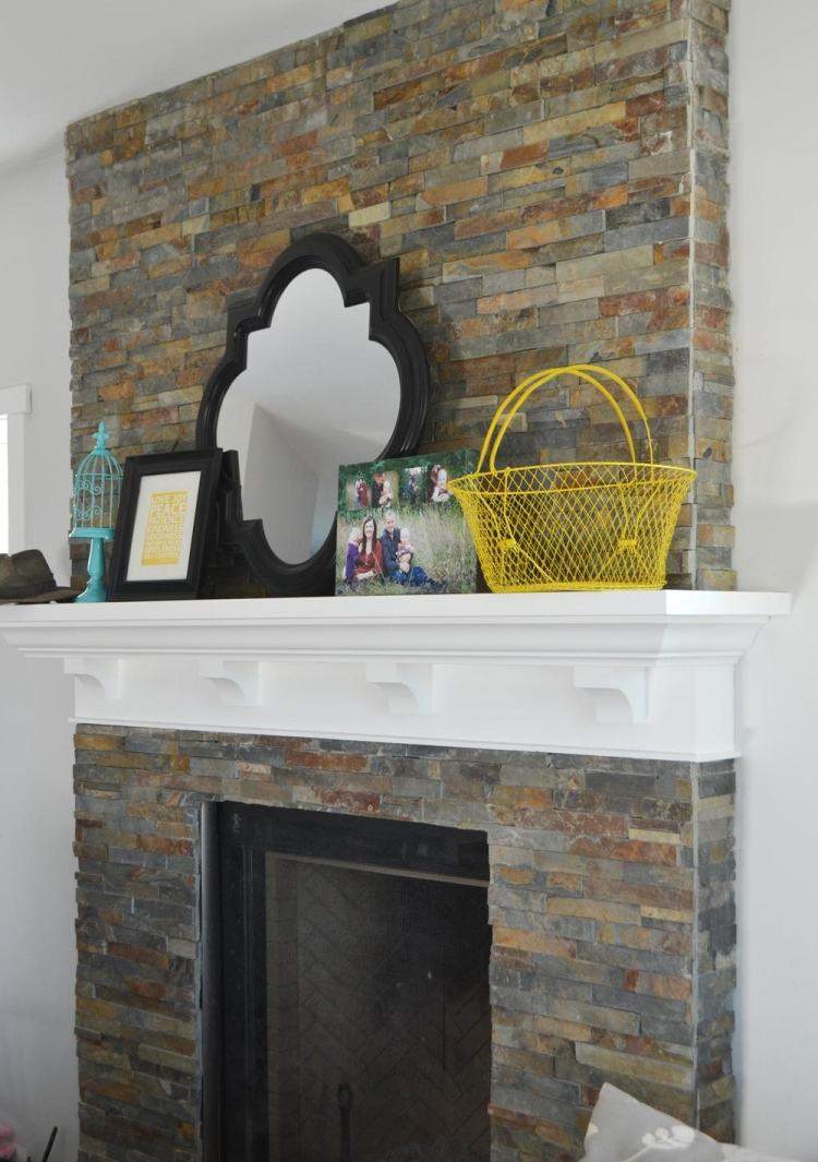 Manteau de cheminée décoratif fait maison