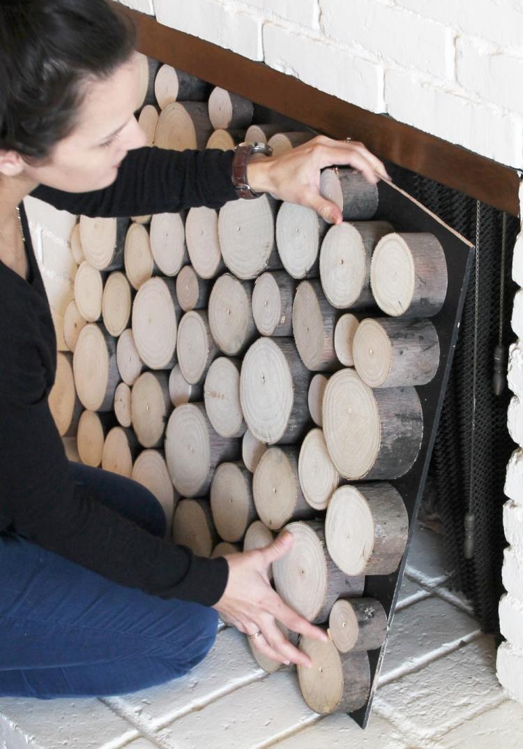 manteau de cheminée décoratif-bois-chauffahe-empilé