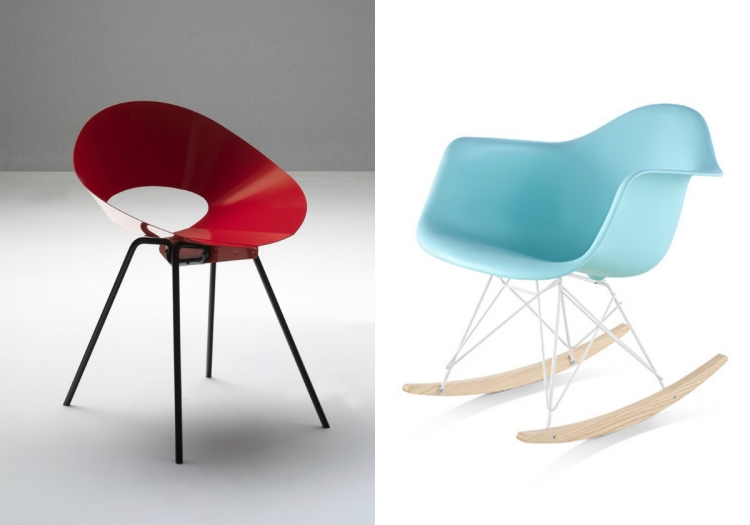 meubles-design-italien-chaise-métallique-KD04-rouge-fauteuil-bascule-Eames-bleu