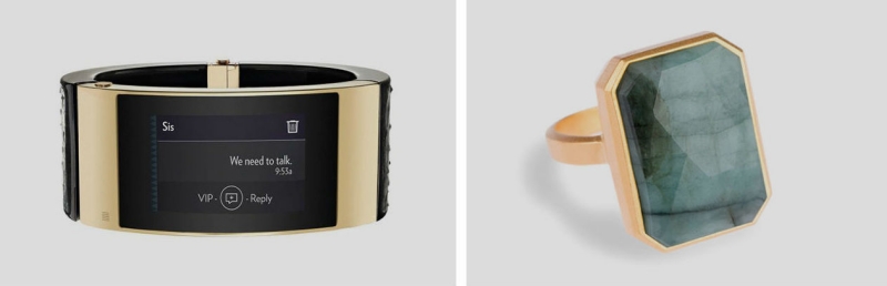 montres-connectées-bracelet-intelligent-acier-doré-bague-assortie