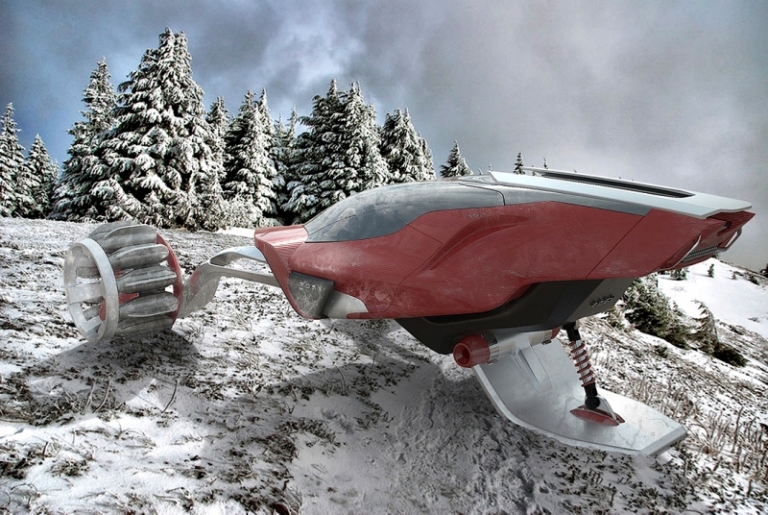 moto neige RDSV-rouge-design-futuriste