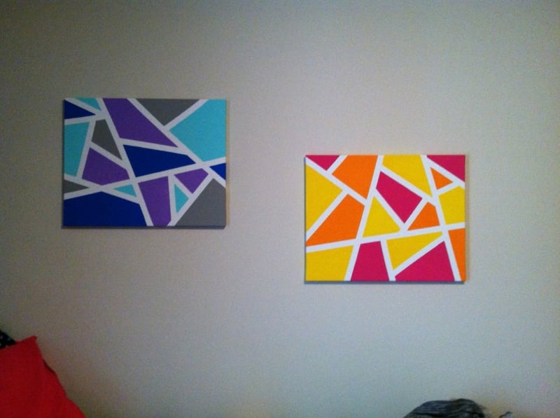 peinture sur toile abstrait-multicolore-formes-géométriques
