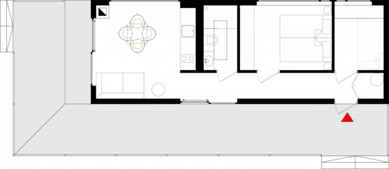 plan-architectural-maison-42-mètres-carrés-lambris-bois